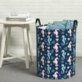 thumbnail image 5 of Picia Seahorses And Plants Large Laundry Basket, Waterproof, Freestanding Laundry Hamper, Collapsible Tall Clothes Hamper with Extended Handles-Medium, 5 of 8