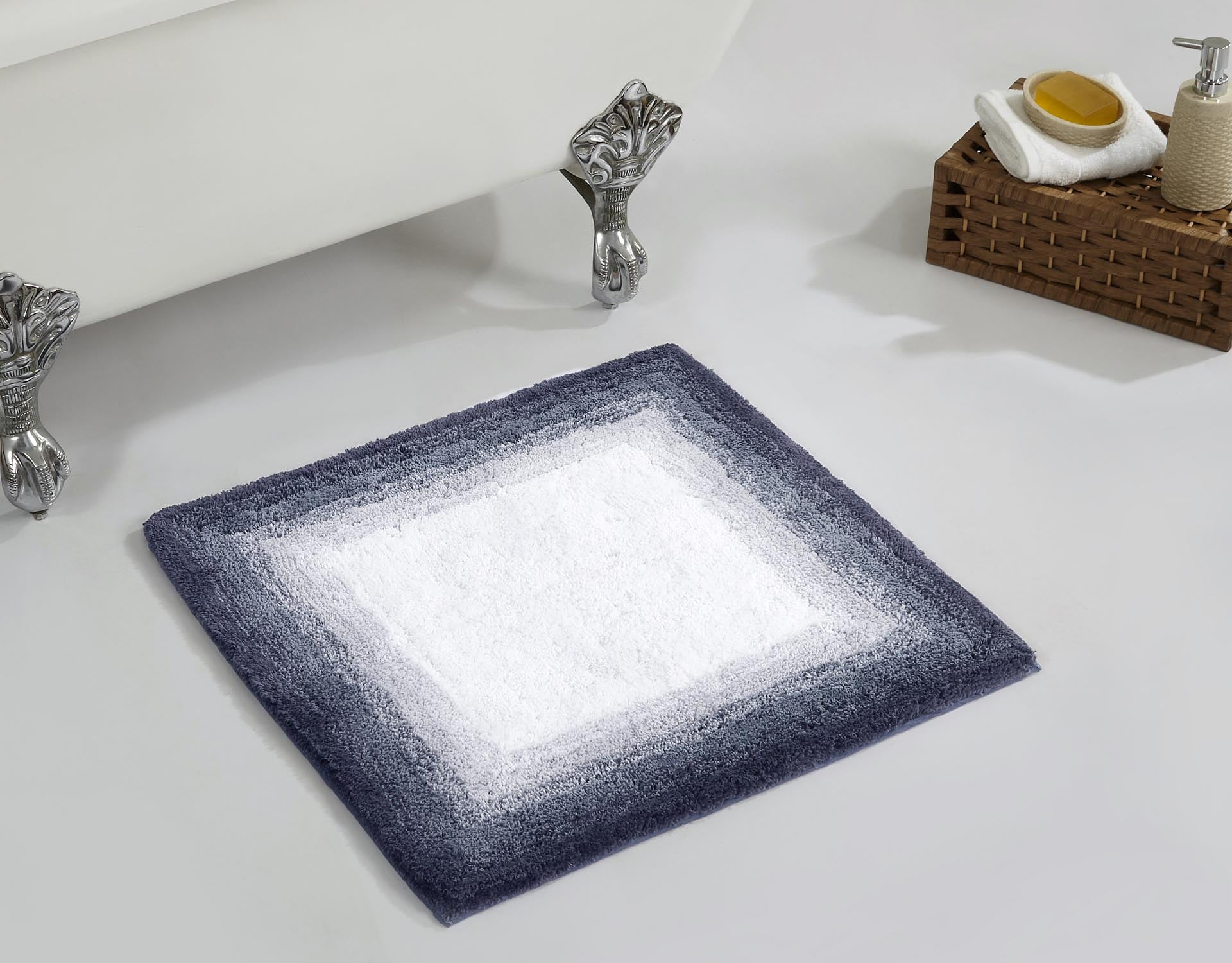 Better Trends Torrent 100 Cotton 24" Square Bath Rug Gray