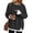 Black, variant on Women Contrast 2 in 1 Look Crewneck Sweatshirt Side Slit Casual Pullover Top