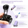 thumbnail image 4 of MUKOKO 32oz Glass Water Bottles, Motivational Water Tumbler with 2 Lids-Handle Spout Lid&Bamboo Straw Lid, Time Marker Reminder and Silicone Sleeve, Purple, 4 of 8