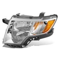 DNA Motoring Driver Left Side Headlight for 07-10 Ford Edge, Chrome / Amber