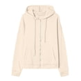 thumbnail image 5 of vigerkar Zip Up Hoodie Women 2026 Y2K Long Sleeve Zipper Crop Sweatshirts Winter Casual Comfy Track Jackets with Pockets Streetwear Style (Beige, XL), 5 of 7