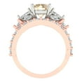 thumbnail image 4 of Clara Pucci 14K Rose/White Gold Round Cut 1.5Ct Natural Morganite Engagement Ring + Matching Band - Luxury Box Included, 4 of 7