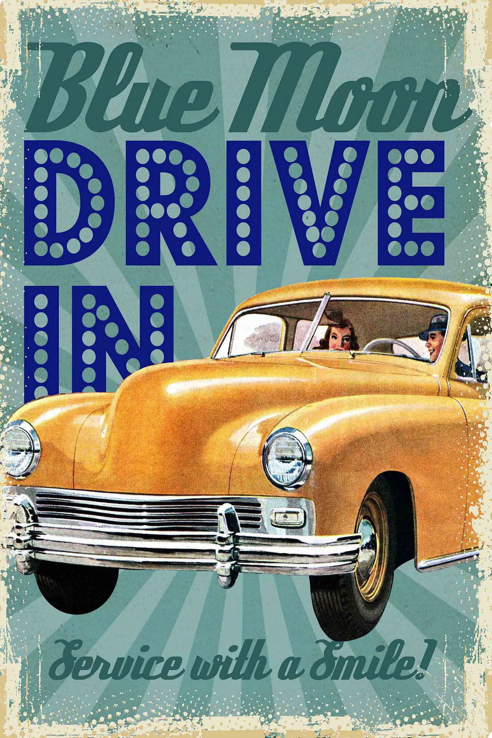 Marmont Hill "Blue Moon Drive In" Painting Print on Canvas
