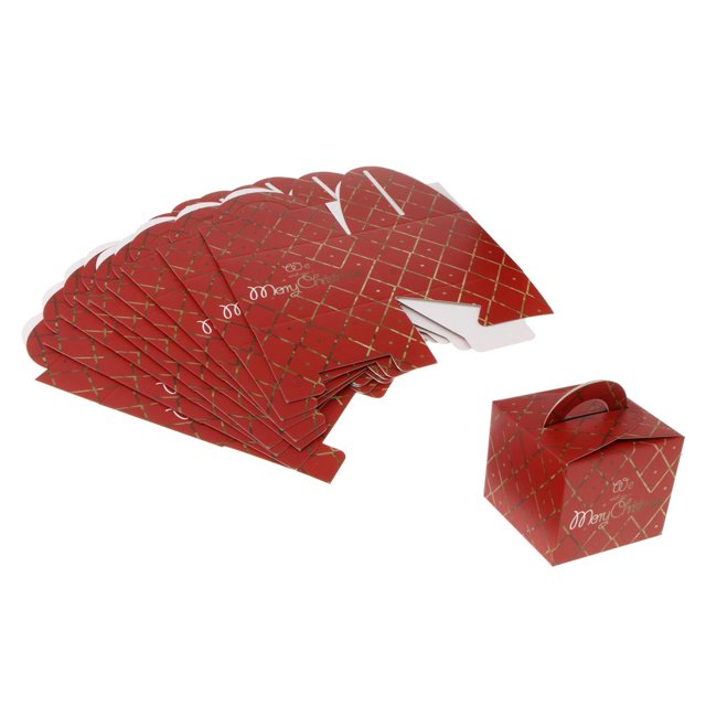 GUOOL 10 Pcs Boîtes de Bonbons de Noël 3,5 Pieds' X 3,5 Pieds' 4,7 Pieds' Losanges Rouges