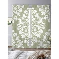 thumbnail image 3 of Classical Floral Sheer Curtains for Living Room Bedroom, Light-filtering Sheer Curtain, Retro Symmetrical Sage Green Texture Rod Pocket Voile Window Treatment Drapes, 52’’Wx84’’L, 2 Panels Set, 3 of 7