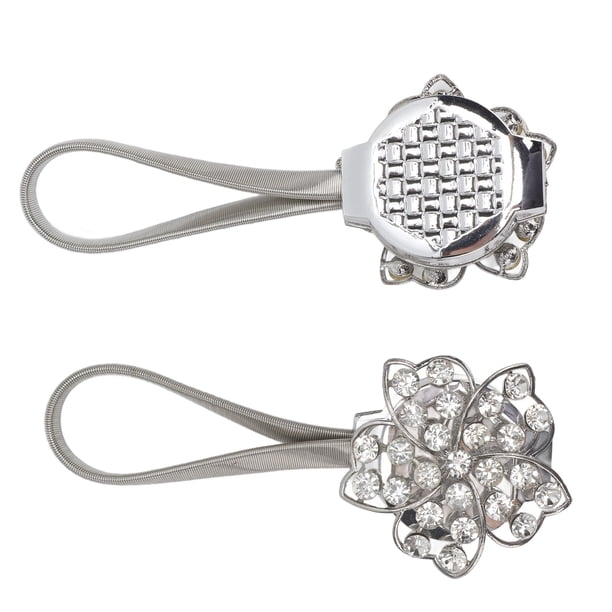 Alzapaños De Cortina Magnéticos, Clips De Hebilla De Cortina, Flor De Cristal Brillante A Prueba De Herrumbre, Elegante Para Estudio Para Dormitorio