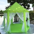 thumbnail image 3 of Tienda de campaña hexagonal de tul para interiores para niños, casa de juegos de decoración para bebés, tienda de campaña con castillo de princesa, casa de juguetes, 3 of 4