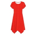 thumbnail image 6 of PADFRYBK Summer Dresses For Women Round Neck Casual Loose Dress Splice Color Comfortable Skirt Short Sleeve Dresses Long Irregularly Dresses, 6 of 6