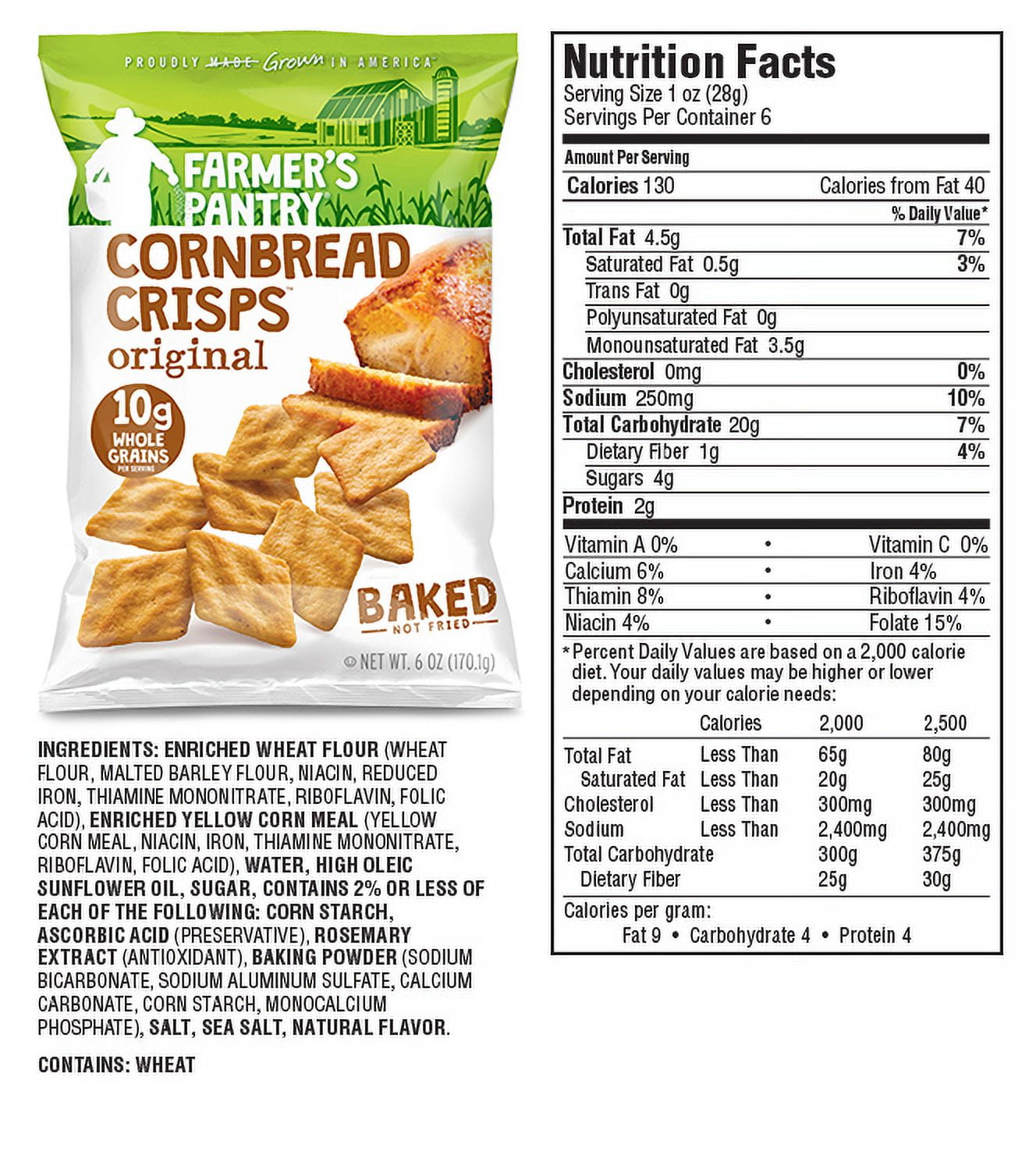Farmer's Pantry Original Style Kosher Vegan Cornbread Crisps, 12 Pack, 6 oz