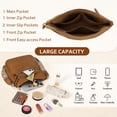 thumbnail image 3 of RAINSMORE Crossbody Bags for Women Leather Shoulder Handbags Trendy Crossbody Purses Soft Lightweight Travel Purse,Light Brown, 3 of 9