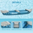 thumbnail image 5 of K2 2 Person Inflatable Kayak with Paddles Aluminum Oars Repair Kit Portable Tandem Blow Up Boat Blue, 5 of 7