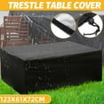 thumbnail image 3 of 48''X24''X28'' Waterproof Patio Furniture Cover with Drawstring Sun Rain Snow Heavy Duty Windproof Outdoor Dustproof UV Resistant Protection for Table and Chair, Black, 3 of 7
