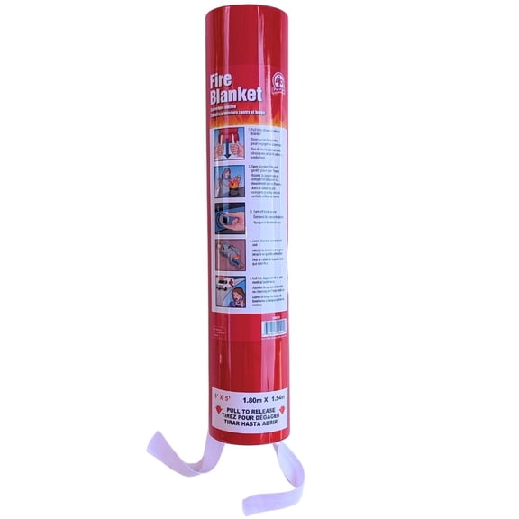 ToughWorkz Large Emergency Fire Blanket for Fire Suppression. Wall Mounted Quick Release. Place in Kitchens, Fireplace, Grill, Camping, Shop, Garage (6x5-ft)