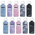 thumbnail image 6 of HUIANER 10pcs Chapstick Holder Keychain Portable Lip Gloss Bag Present Travel Accessory for Girls Women Gift, Marble Pattern, 6 of 10