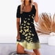 thumbnail image 2 of Mini vestido de manga corta cómodo suelto con estampado de cuello redondo de verano para mujer a la moda Fridja  qw2596, 2 of 5