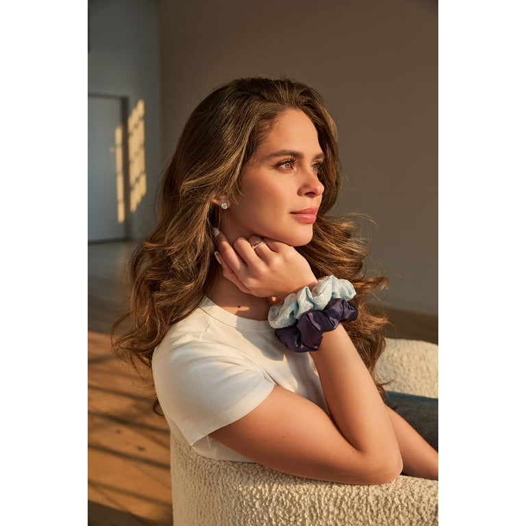 Scunci x Kelsey Anderson Lace & Satin Scrunchies, Blue, 2 count