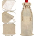 thumbnail image 3 of Bolsa de vino de arpillera con cordón, 12 Uds., 16x36CM, reutilizable para decoración de botellas de vino para bodas, fiestas y vacaciones, 3 of 5