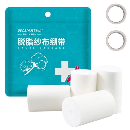 PUMIER Gauze Rolls Bandages, 3 in x 7 Yards(8cm x 600cm), Premium Medical Supplies & First Aid Supplies, Bandage Wrap Vet Wrap, Mummy Wraps, Include 2pcs First Aid Tapes (6 Rolls)