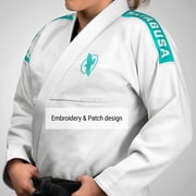 Hayabusa Lightweight Jiu Jitsu Gi - White/Teal, A4