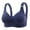 Dark Blue, variant on LADIGASU Women's Non-steel Lace Stitching Comfortable And Breathable Gathered Adjustable Bra Underwear