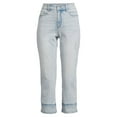 thumbnail image 4 of Time and Tru Women's High Rise Straight Crop Jean, 4 of 6