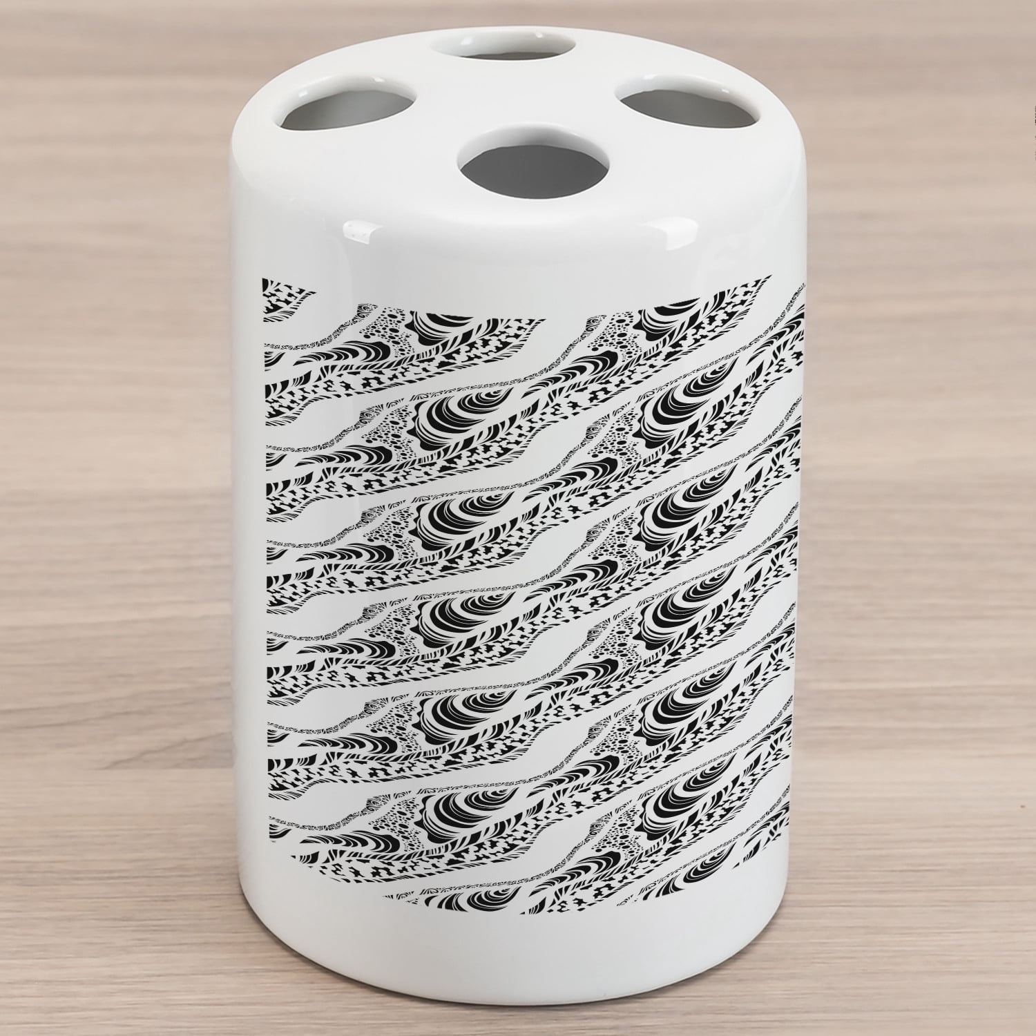 Abstract Ceramic Toothbrush Holder, Animal Skin Patterns Monochrome ...