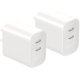 thumbnail image 1 of wonima02 USB C Charger Block,Dual Port Wall Chargers，Fast Type C Charger for Phone16ProMax/16Pro/16/16Plus/15/15Pro/15ProMax/15Plus/14/13/12/11/Xs Max/XR/X,and More[2 Pack] (White) (White), 1 of 1