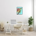 thumbnail image 2 of Swimming Sea Turtle Turquoise Accent Animals & Insects Graphic Art Black Framed Art Print Wall Art, 2 of 7