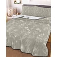 thumbnail image 3 of Quilts Twin Size Bedding Set, Gray Green Flowers Lightweight Quilted Comforter, Spring Summer Farmhouse Botanical Soft Reversible Bedspread Coverlet with Pillow Covers for All Season, 68" x 86", 3 of 7