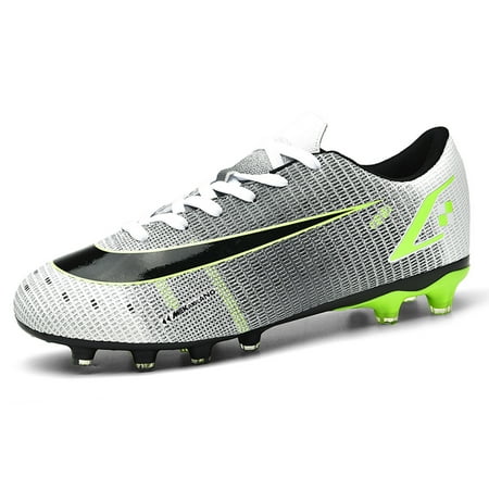 

Men s Cleats Soccer Shoes for Fg/ag Spikes Football Shoes for Younth Professional Training Turf Indoor Ankle Boots Athletic Sneaker Gray 46