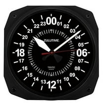 Trintec 24 Hour Square Military Time SWL Zulu Time 24Hr Wall Clock 10" Black Dial Ham Shack