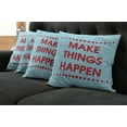 thumbnail image 5 of Ambesonne Saying Throw Pillow Cover 4 Pack, Positive Life Motivation, 20", Turquoise Maroon, 5 of 5