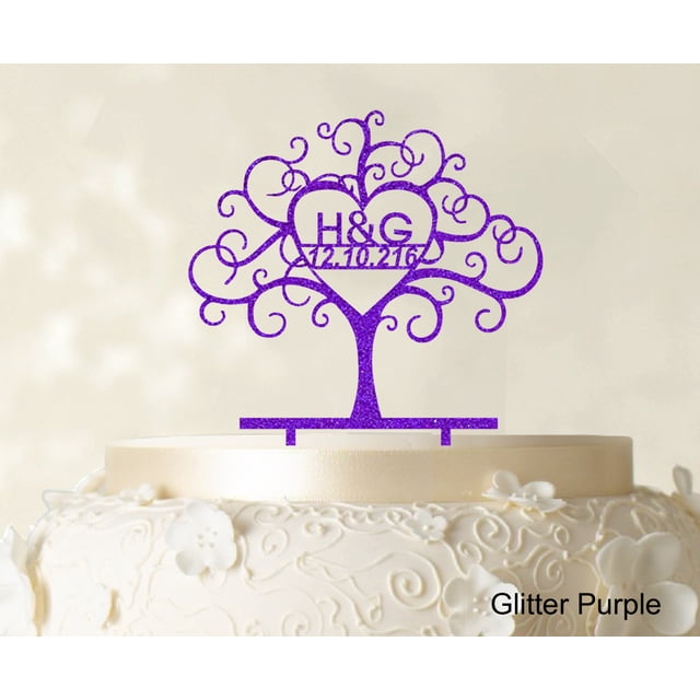 Custom Wedding Cake Toppers Personalized First And Last Name Initial Cake Topper Color Option Available 6-7 Inches Wide