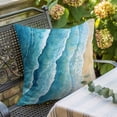 thumbnail image 5 of Abstract Waves Throw Pillow Cover Spray Blue Ocean Seaside Watercolor Cotton Linen Cushion Cover Throw Pillow Case with Invisible Zipper for Couch Sofa Bed Chair Car 20x20 Inch, 5 of 9