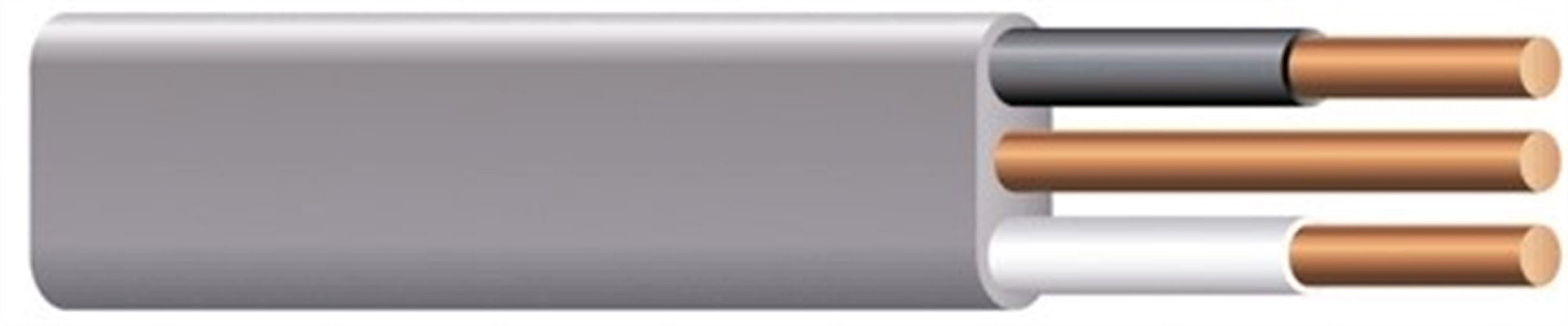 Romex 10/3UF-WGX50 Building Wire, #10 AWG Wire, 3 -Conductor, 50 ft L, Copper Conductor, PVC Insulation
