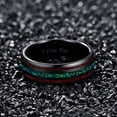 thumbnail image 3 of Wedding Rings For Men or Women. 8mm Wood & Green Opal Tungsten Wedding Band, 3 of 5