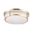 thumbnail image 2 of Maxim Rogue 17" Wide Modern White and Satin Brass LED Ceiling Light, 2 of 8