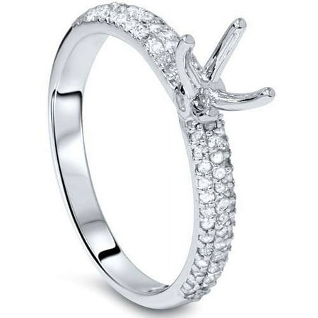 Pompeii 3/8ct Pave Diamond Engagement Ring Setting White Gold (G/H,I2)