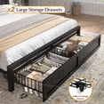 thumbnail image 3 of EnHomee Queen Bed Frame with 2  Storage  Drawers Bed Frame with Headboard &  & Charge Station & LED Lights ,Black, 3 of 10