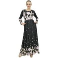 thumbnail image 2 of Bimba Women's Casual Floral Digital Printed Long Black Maxi Designer Dress-4, 2 of 5