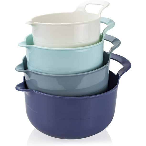 Cook with Color Mixing Bowls 4 Piece Nesting Plastic Mixing Bowl Set