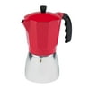Imusa 3 Cup Red Traditional Aluminum Espresso Stovetop Coffeemaker