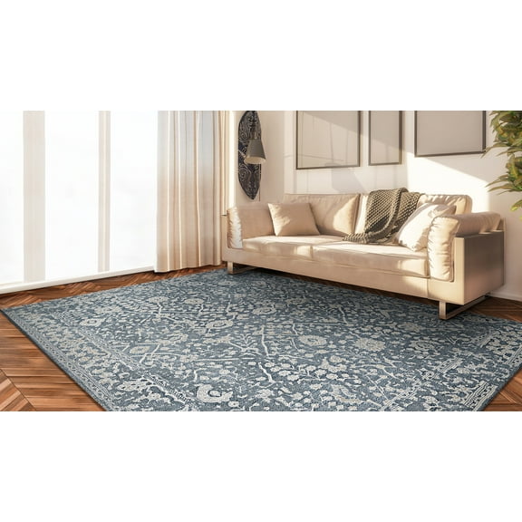 Marina Lillian Slate Blue-Oyster Area Rug - Multiple Sizes