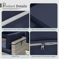 thumbnail image 3 of Kimunuk 9 Pcs Outdoor Patio Replacement Cushions,Waterproof Cushions for 4-Seat Outdoor Sectional Sofa Couch, Navy, 3 of 6