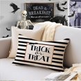 thumbnail image 3 of Halloween Pillows 12x20 Set of 2-Trick or Treat Striped Halloween Throw Pillow Covers-Bat Halloween Outdoor Pillows-Lumbar Black and White Pillow Cases(2b-12), 3 of 6