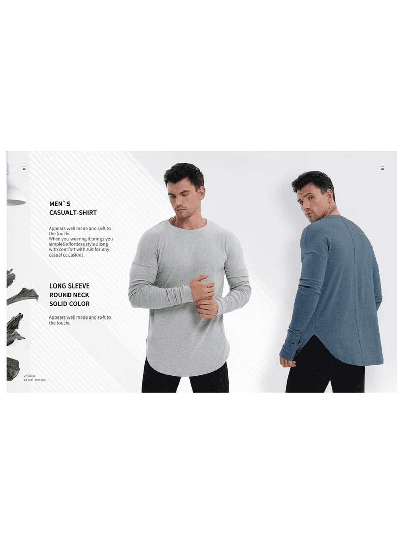 Iceglad Men's Basic Tee Thumb Hole Cuffs Long Sleeve T-Shirt