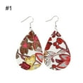 thumbnail image 6 of Huanledash Water Drop Dangle Embroidery Faux Leather Hook Earrings Women Banquet Jewelry, 6 of 8