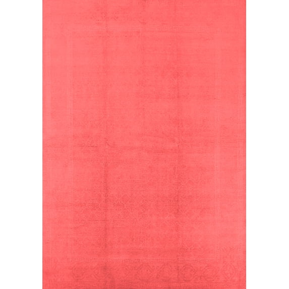 Ahgly Company Indoor Rectangle Solid Red Modern Area Rugs, 7' x 10'