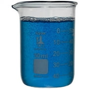 50ml Beaker, Low Form Griffin, Borosilicate 3.3 Glass, Double-Scale Graduations, Karter Scientific 247D4 (Pack 1)